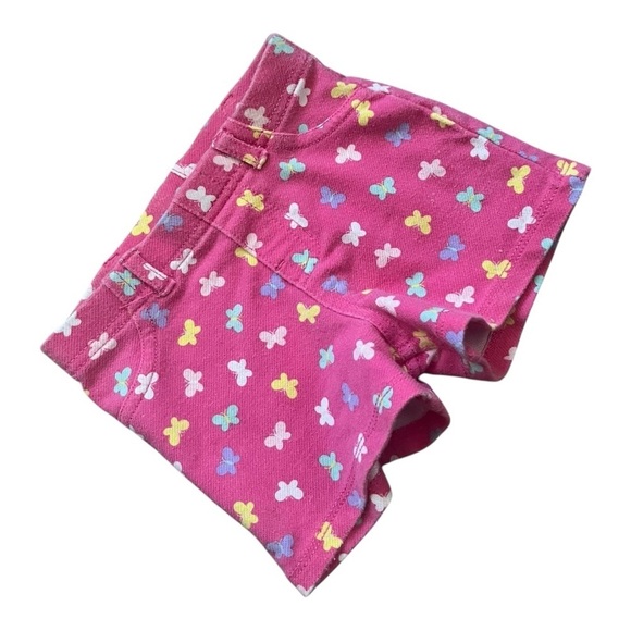 Garanimals casual Pink Butterfly Shorts pull-on back pockets Girls 6-9 Months - Picture 3 of 6